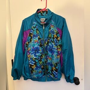Vintage Basic Editions Teal and Purple Floral Jacket